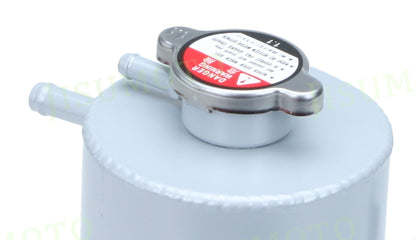 Depósito de expansión de agua refrigerante de aluminio universal de 1,5 l, cabezal de botella negro 