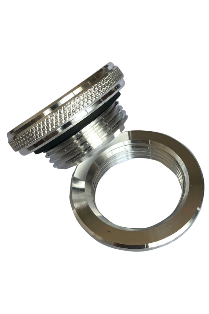 Aluminum Filler Neck Weld On Bung Screw Cap Small CNC Gas Oil Tank